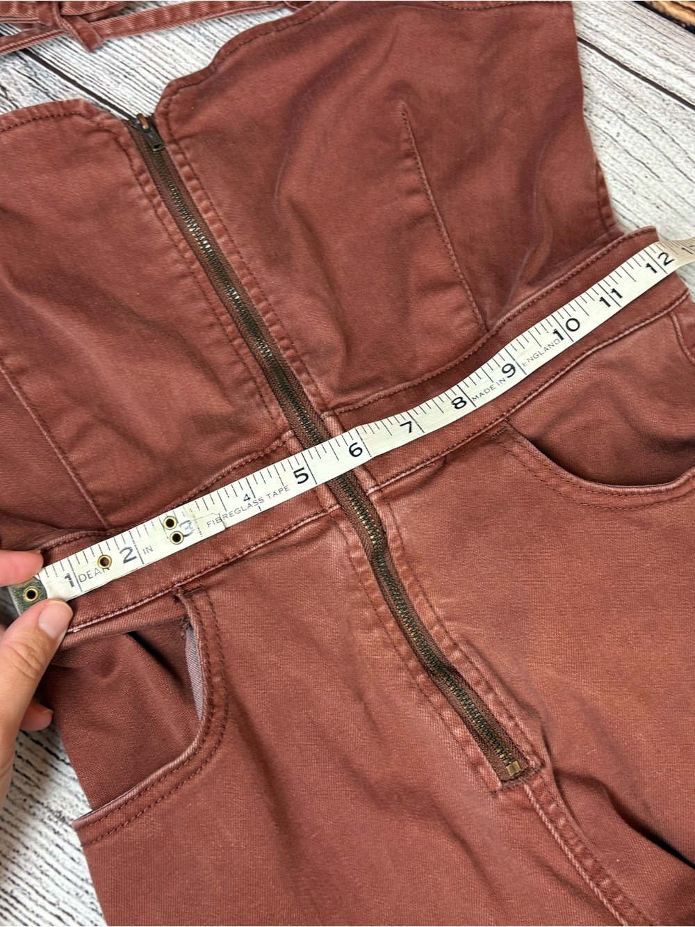 Free People Brown/Red CRVY 2nd Ave One Piece jumpsuit - Picture 14 of 15